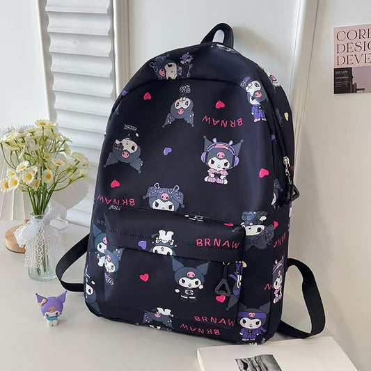 #Kuromi Backpack for Junior High School Girls - Large Capacity, Lightweight,