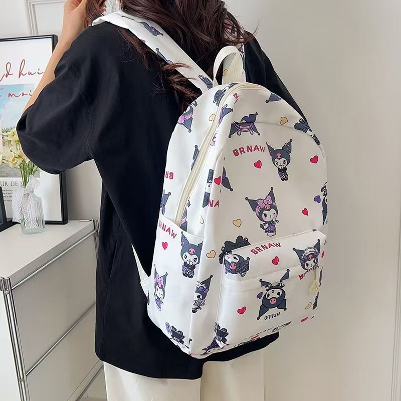 #Kuromi Backpack for Junior High School Girls - Large Capacity, Lightweight,