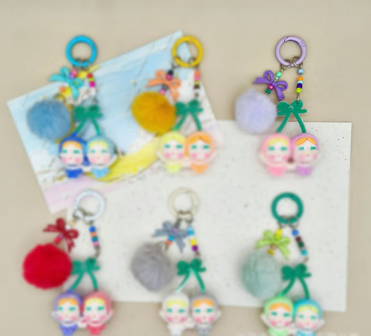 Bestselling Cute Flocked Cherry Crying Doll Cartoon Keychain, $12/7pcs