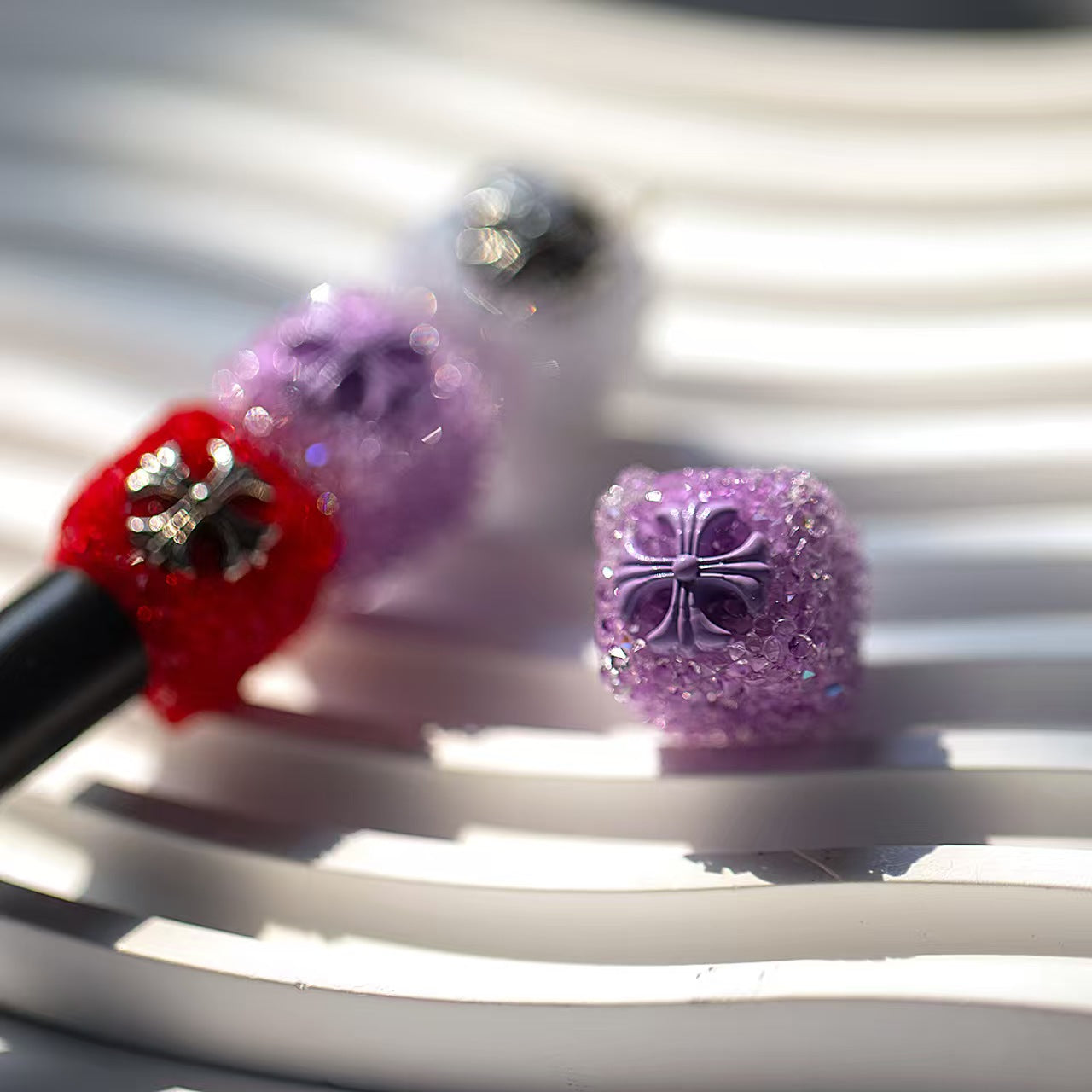 #Soft Sugar Bead&Double-Sided Alloy Square Beads