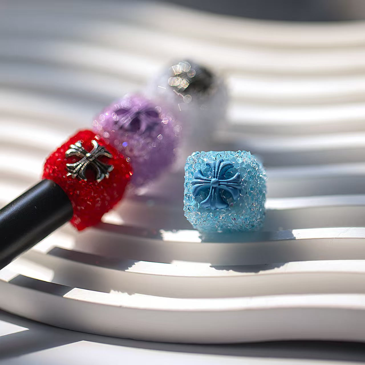 #Soft Sugar Bead&Double-Sided Alloy Square Beads