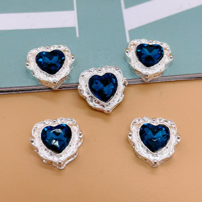 #Alloy Multi-Color Zircon Heart-Shaped Multi-Hole Spacer Beads