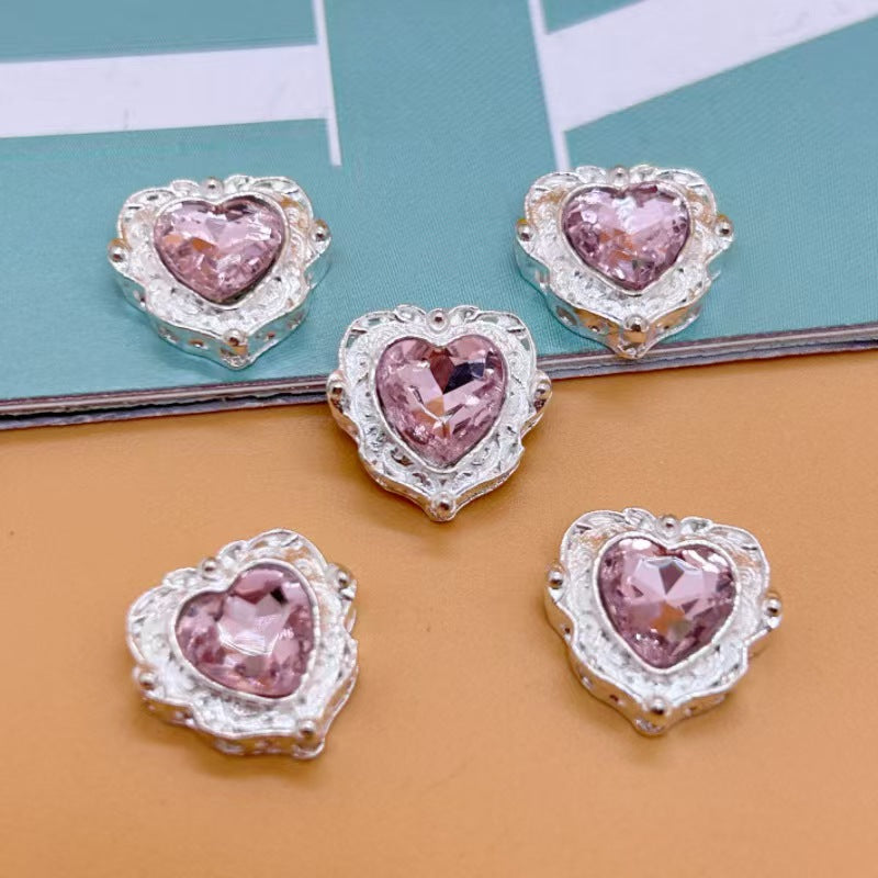 #Alloy Multi-Color Zircon Heart-Shaped Multi-Hole Spacer Beads