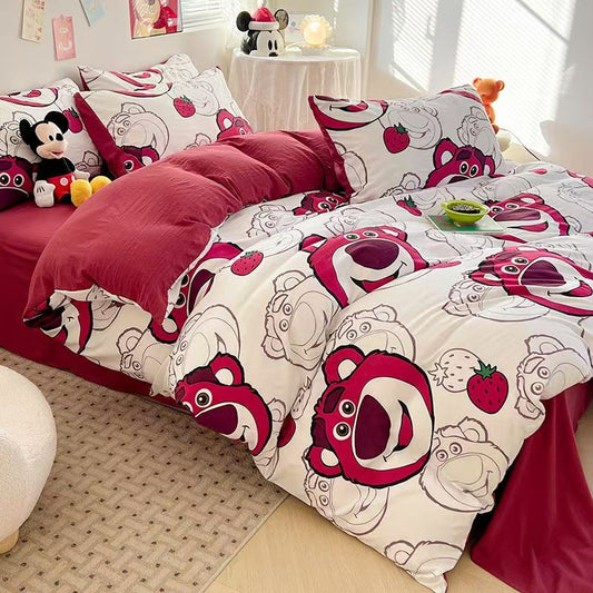 #Ins-style Cartoon Washed Cotton Cute Disney Duvet Cover Set - A-Class
