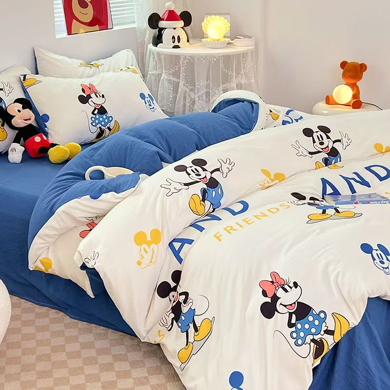 #Ins-style Cartoon Washed Cotton Cute Disney Duvet Cover Set - A-Class