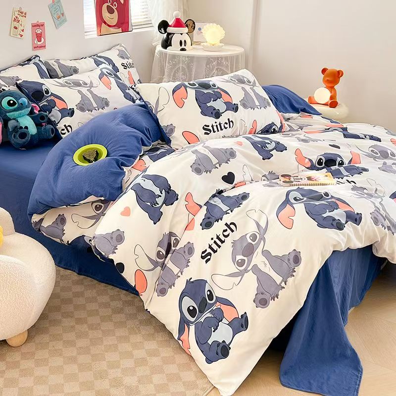 #Ins-style Cartoon Washed Cotton Cute Disney Duvet Cover Set - A-Class