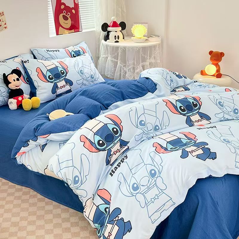 #Ins-style Cartoon Washed Cotton Cute Disney Duvet Cover Set - A-Class