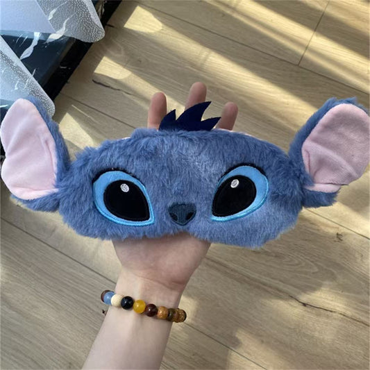 #Disney Stitch Cute Plush Light-Blocking Eye Mask - Portable for Couples