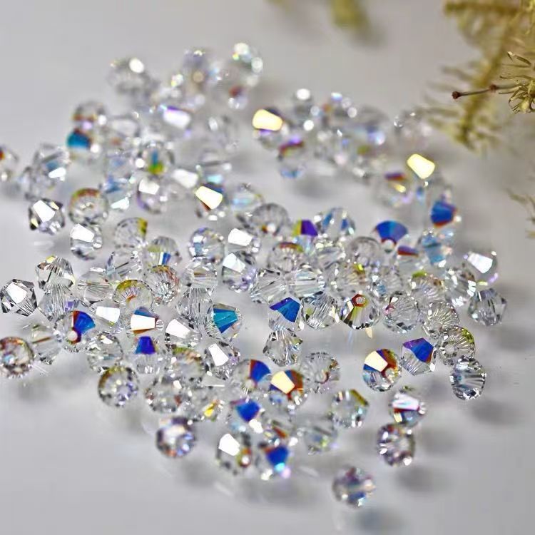 #Imported Crystal Through-Hole Rhombus Beads (4mm): Wholesale for Handmade Jewelry, DIY Loose Beads & Handcraft Accessories