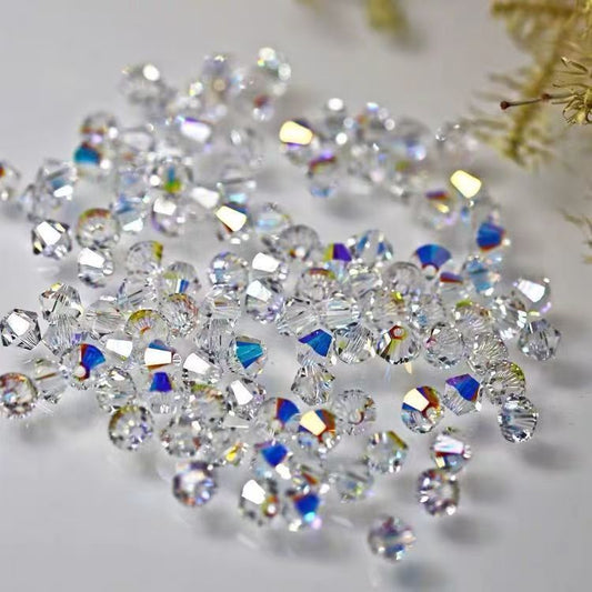 #Imported Crystal Through-Hole Rhombus Beads (4mm): Wholesale for Handmade Jewelry, DIY Loose Beads & Handcraft Accessories