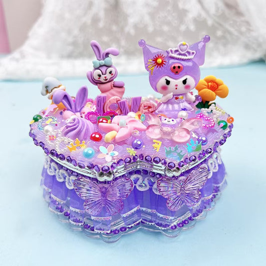 #Cream Glue Jewelry Box, Kids Handmade DIY Craft Kit for Desktop Storage Box, Girl's Gift & Educational Toy
