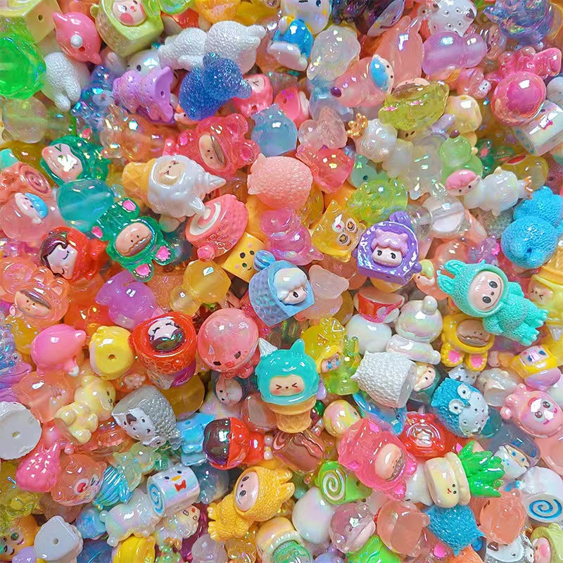 #Heavy-Duty Hand-Painted Beads: Cartoon Cute Oil-Coated Beads for DIY Accessories - Car Charms, Beaded Pen Chains & Phone Straps