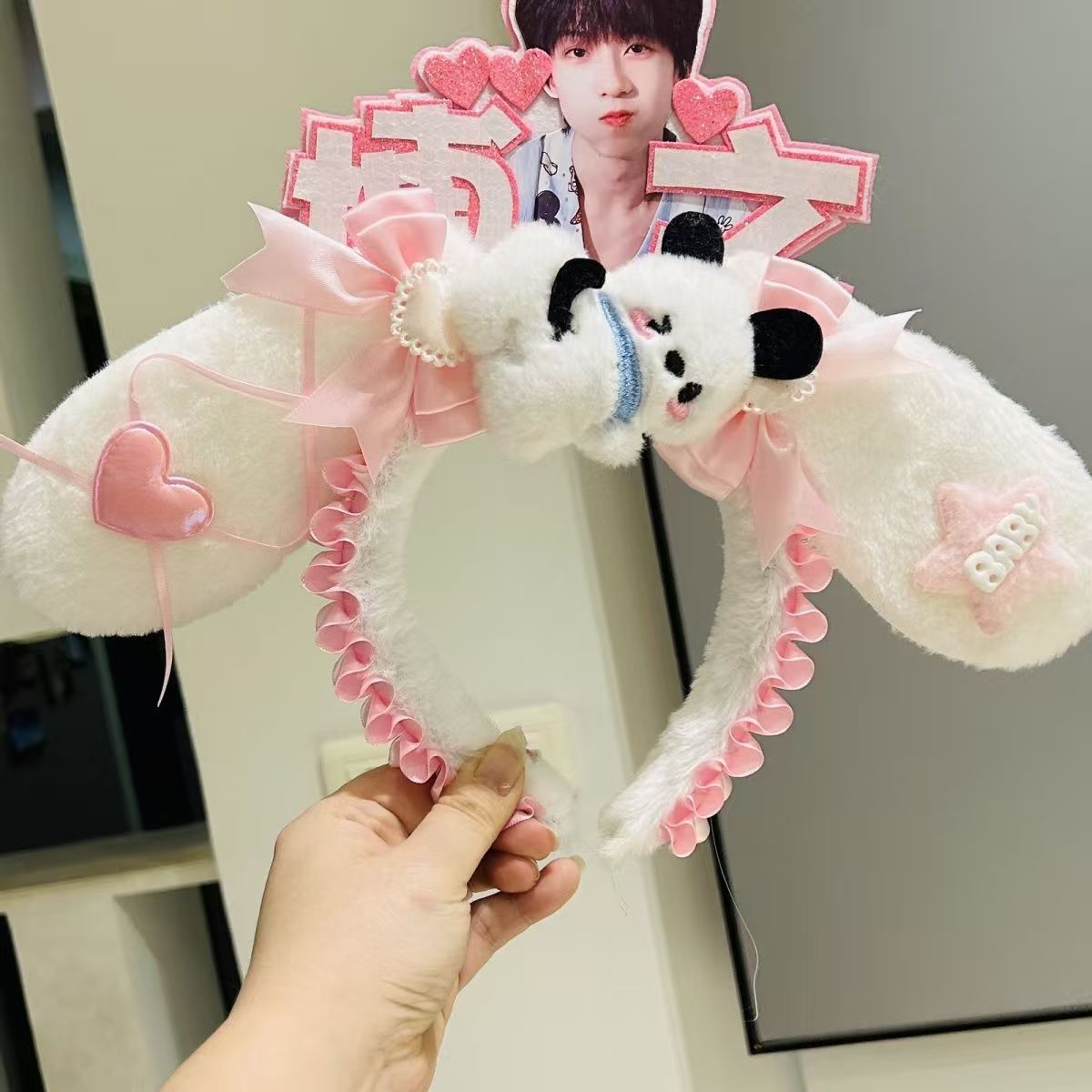 #Custom Cheer Headbands, Big Ear Doll Star Concert Headpieces, Cute Support Merchandise (No Returns or Exchanges)
