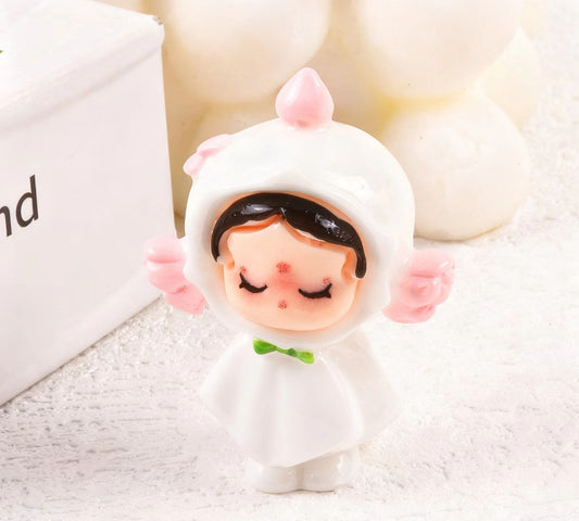 #Cross-Border New Style Cloaked Little Girl Cute Bead Dolls - Resin DIY Jewelry Accessories (Hole-Drillable)