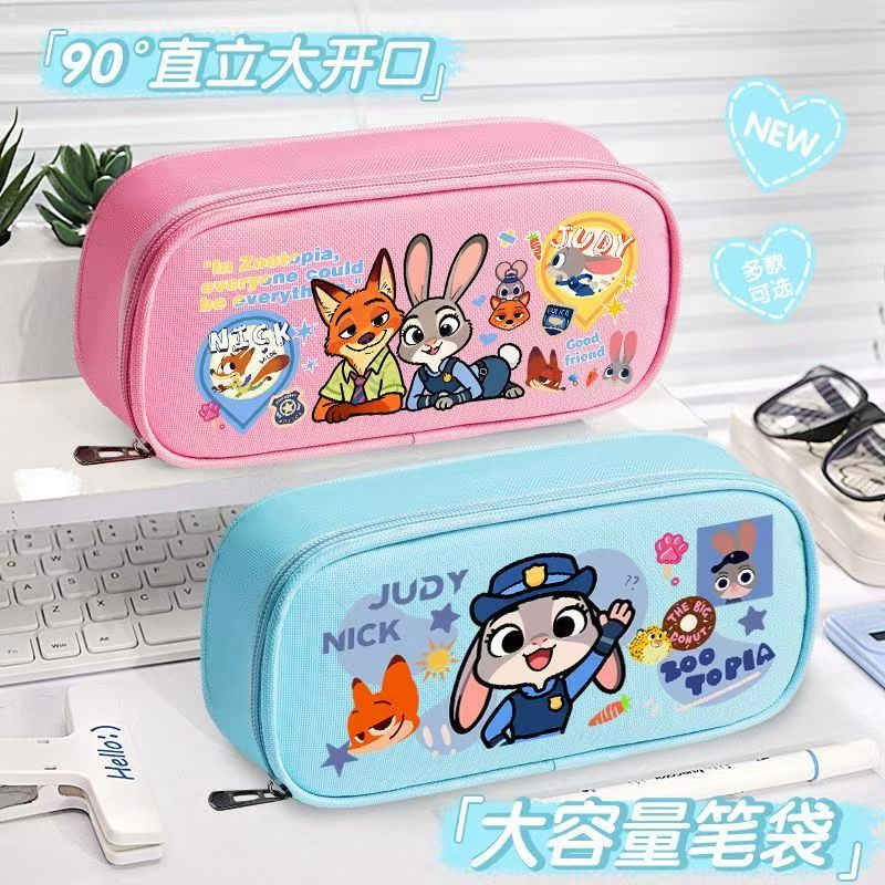 #Zootopia Same-Style Pencil Case, Cute Nick & Judy Large-Capacity Multi-Functional Pencil Box for Students