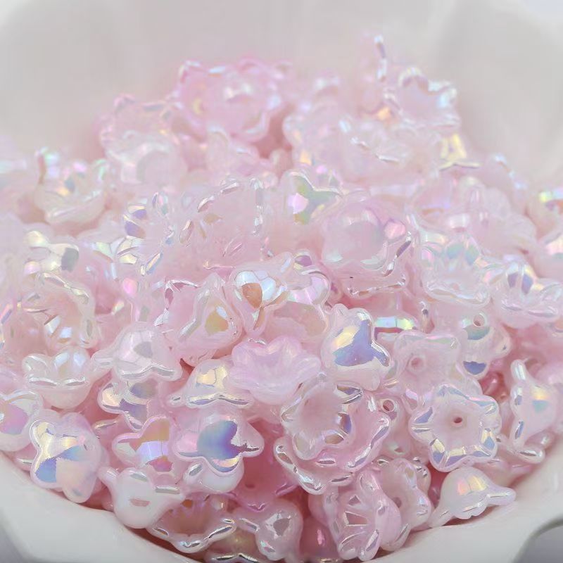 #Gradient Iridescent Mabe-Style Bud Bell Flower Lily of the Valley Wind Chime Flower DIY Clothing Hair Accessory Hairpin Car Ornament Materials
