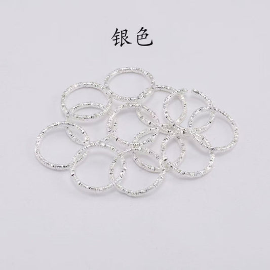 #Handmade DIY Car Charm Materials: Pressed Flower Hoops, Twisted Single Hoops, Twisted Pattern Rings, Loop Clasps, Connecting Rings & Open Jump Rings - Jewelry Accessories(1.2*10mm)