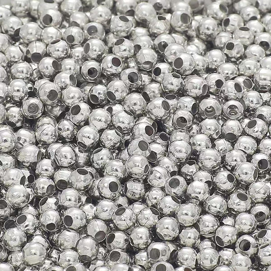 #Electroplated Metal Iron Round Beads, Bright Spacer Beads &amp; Loose Beads - Handmade DIY Bracelet/Necklace Jewelry