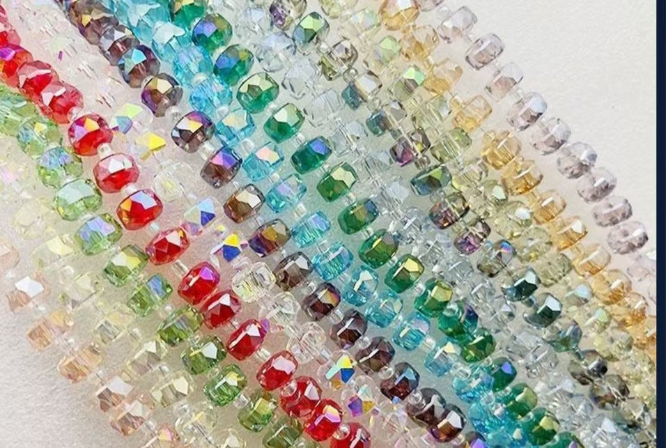 #8mm Wheel-shaped Crystal Glass K9 Series 5A Wheel Beads, Crystal Bubble Loose Beads for DIY Handmade Jewelry