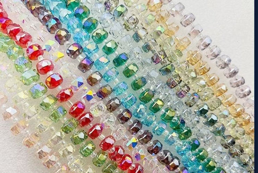 #8mm Wheel-shaped Crystal Glass K9 Series 5A Wheel Beads, Crystal Bubble Loose Beads for DIY Handmade Jewelry