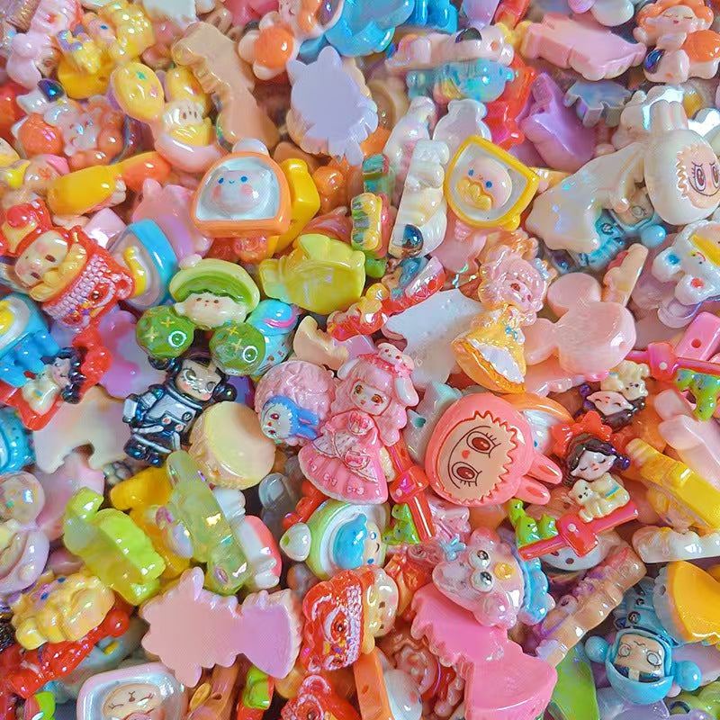 #Heavy-Duty Hand-Painted Beads: Cartoon Cute Oil-Coated Beads for DIY Accessories - Car Charms, Beaded Pen Chains & Phone Straps