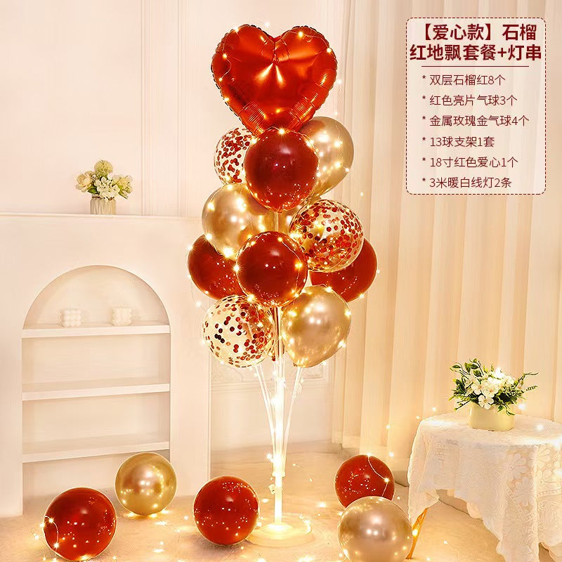 #Floor-Standing Light-Up Balloon Stand – Birthday Decor Table or Floor Display, Shop Opening Atmosphere Supplies