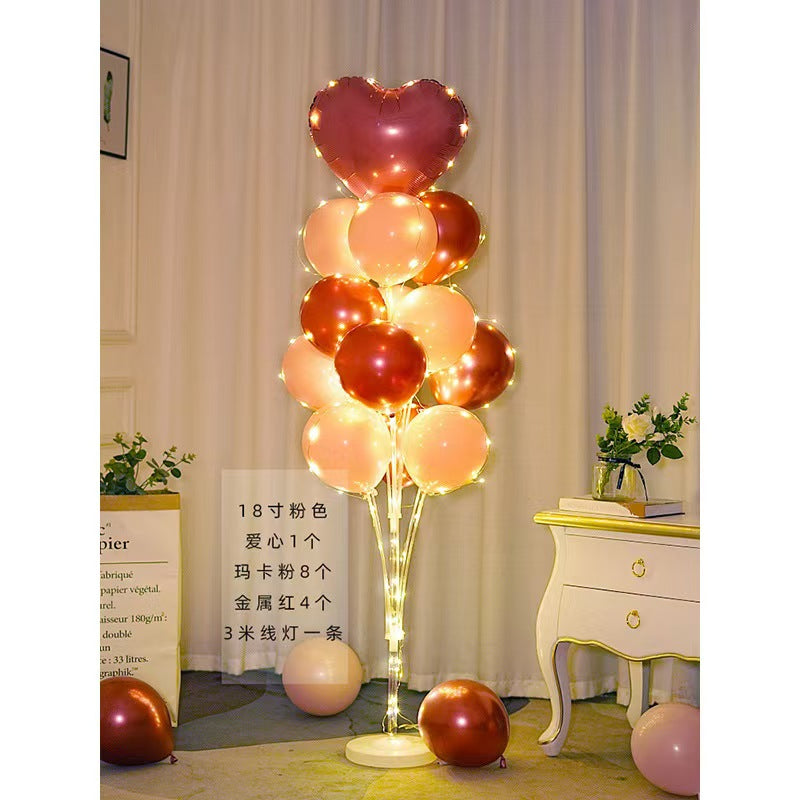#Floor-Standing Light-Up Balloon Stand – Birthday Decor Table or Floor Display, Shop Opening Atmosphere Supplies