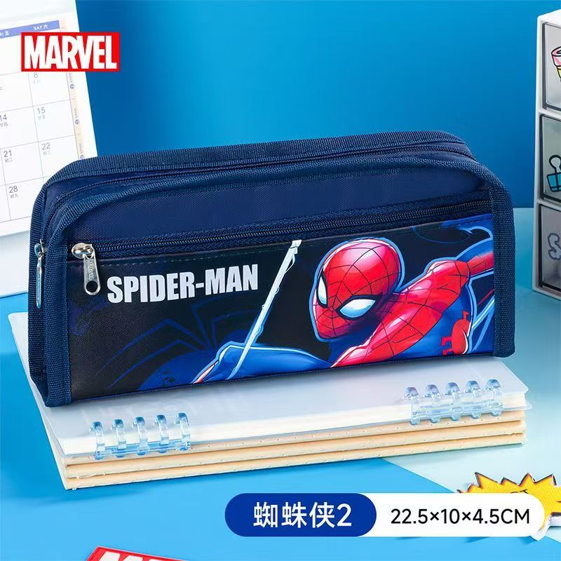 #ME/Lianzhong x Disney Kids Pencil Case, Large-Capacity Double-Layer Elsa Princess & Spider-Man Pencil Pouch for Back-to-School Season
