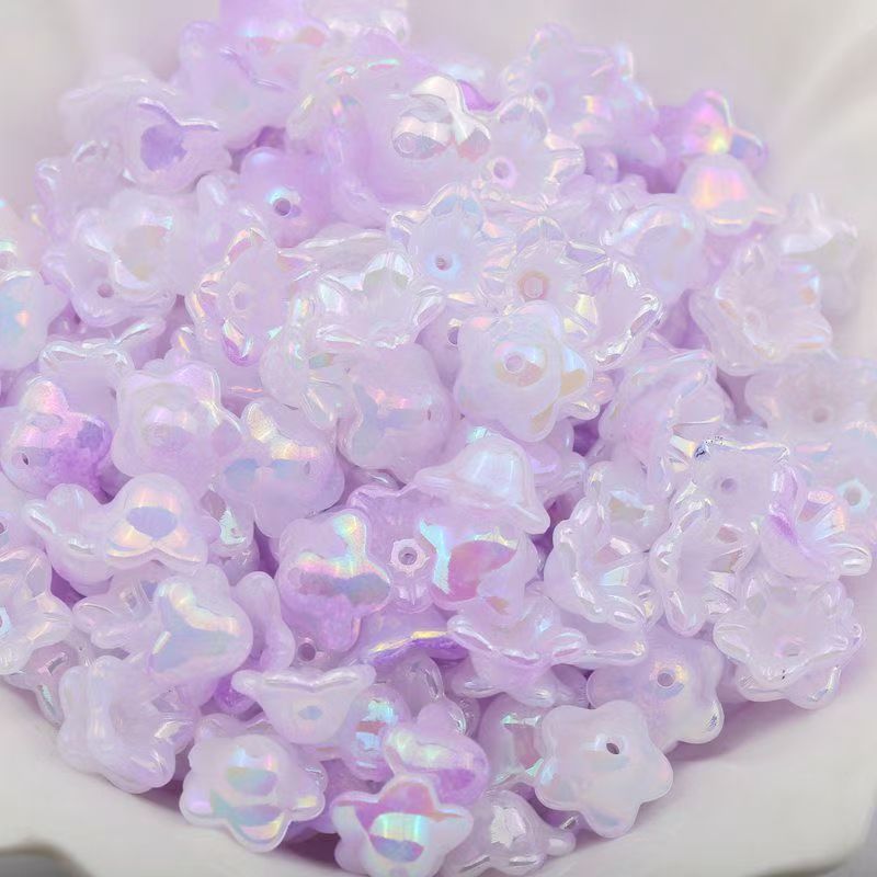 #Gradient Iridescent Mabe-Style Bud Bell Flower Lily of the Valley Wind Chime Flower DIY Clothing Hair Accessory Hairpin Car Ornament Materials