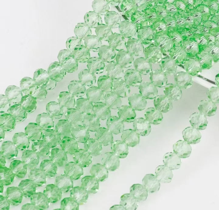 #6mm Flat Wheel Beads, Faceted Colorful Perforated Loose Beads, Crystal Glass Beads for DIY Jewelry Accessories