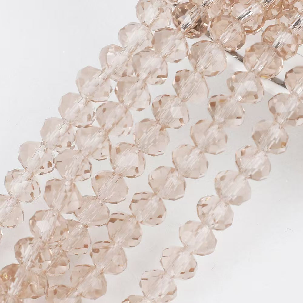 #6mm Flat Wheel Beads, Faceted Colorful Perforated Loose Beads, Crystal Glass Beads for DIY Jewelry Accessories