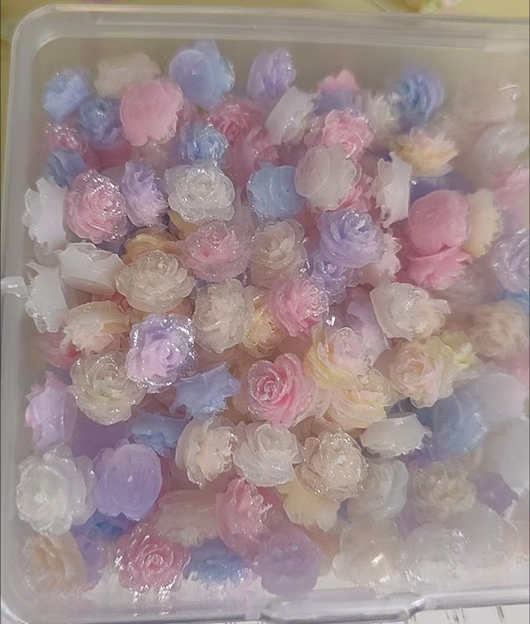 #Gradient Ombre Two-Tone 3D Stereo Soft Flower Nail Art Accessories DIY Material Kit with Hole Punching for Cream Glue Ins Style