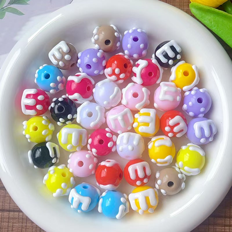 #Heavy-Duty Hand-Painted Beads: Cartoon Cute Oil-Coated Beads for DIY Accessories - Car Charms, Beaded Pen Chains & Phone Straps