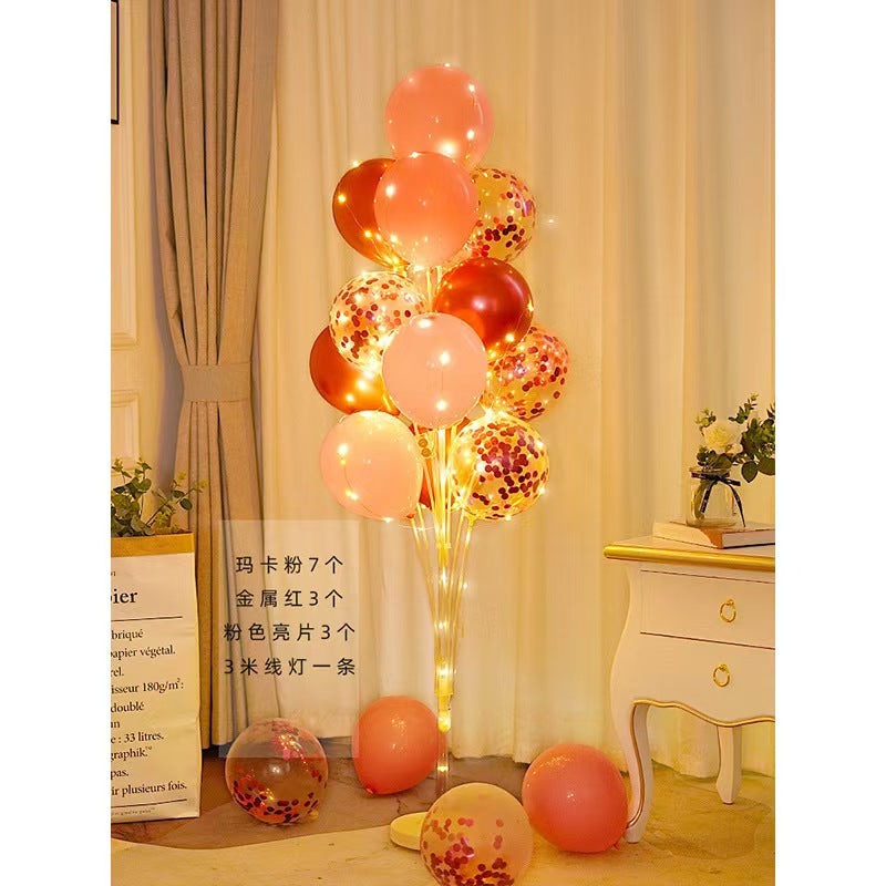 #Floor-Standing Light-Up Balloon Stand – Birthday Decor Table or Floor Display, Shop Opening Atmosphere Supplies