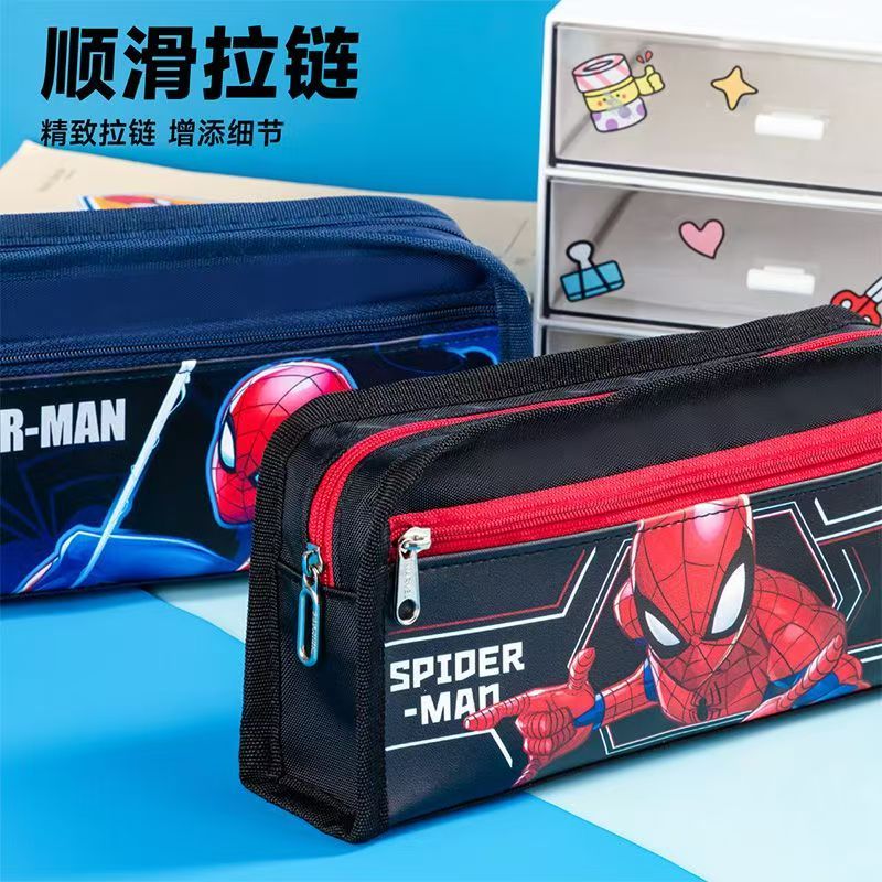 #ME/Lianzhong x Disney Kids Pencil Case, Large-Capacity Double-Layer Elsa Princess & Spider-Man Pencil Pouch for Back-to-School Season