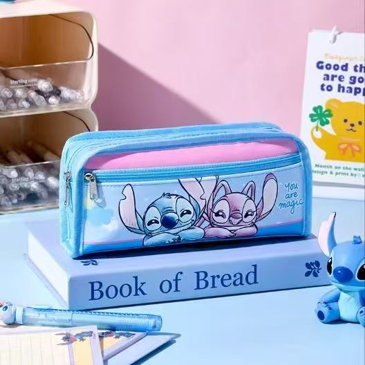 #ME/Lianzhong x Disney Kids Pencil Case, Large-Capacity Double-Layer Elsa Princess & Spider-Man Pencil Pouch for Back-to-School Season