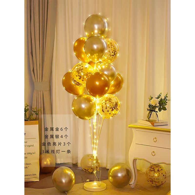 #Floor-Standing Light-Up Balloon Stand – Birthday Decor Table or Floor Display, Shop Opening Atmosphere Supplies