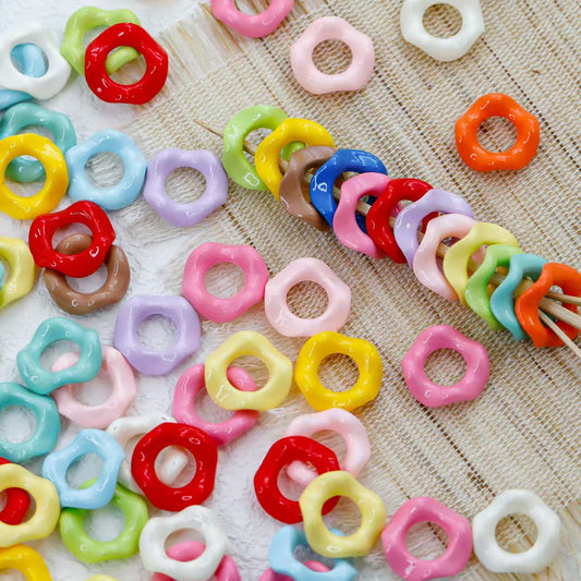 #Acrylic Stackable Colorful Beads for Bag Charms - DIY Handmade Bracelet, Necklace, Earrings & Jewelry Making Supplies