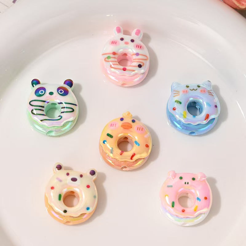 #Heavy-Duty Hand-Painted Beads: Cartoon Cute Oil-Coated Beads for DIY Accessories - Car Charms, Beaded Pen Chains & Phone Straps