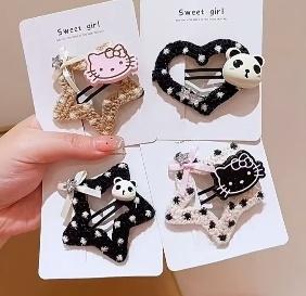 Children's Plush Star Hair Clip with Little Girl Heart-shaped Side Bang Clip [Girls' Hair Accessories]